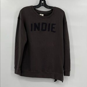 Sundry Women’s Dark Gray Crewneck Sweater With Side Zipper Size Medium